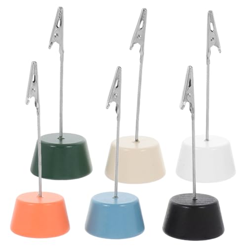 SHINEOFI 6 Stück Teiliges Memo Clip Halter mit Krokodilklemmen und Holzsockel Vielseitiger Platzkartenhalter und Fotoständer für Notizen und Karten Verschiedenen Farben SHINEOFI 6 Stück Teiliges Memo Clip Halter mit Krokodilklemmen und Holzsockel Vielseitiger Platzkartenhalter und Fotoständer für Notizen und Karten Verschiedenen Farben von SHINEOFI