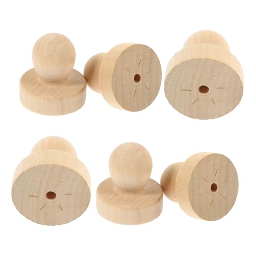 SHINEOFI 6 Stück Teiliges Runde Holzstempel griffe Praktische DIY Wax Seal Handles aus Glattem Hochwertigem Holz Leicht zu Montieren und Komfortabel zu Halten Vielseitig Einsetzbar für von SHINEOFI