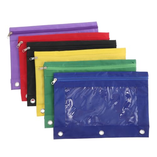 SHINEOFI 6 Stück Teiliges Stiftetui für Ring Ordner mit Fenster Reißverschluss Schreibwaren Organizer für Schule und Büro PVC Dokumentenhalter Schwarz Blau Grün Rot Gelb und SHINEOFI 6 Stück Teiliges Stiftetui für Ring Ordner mit Fenster Reißverschluss Schreibwaren Organizer für Schule und Büro PVC Dokumentenhalter Schwarz Blau Grün Rot Gelb und von SHINEOFI