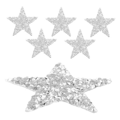 SHINEOFI 6 Stück Teiliges Strass Bügelbilder Stern Silberne Applikationen mit Heißkleber Vielseitige DIY Patches für Kleidung Leder Jacken Taschen Langlebige Funkelnde Stern Aufnäher SHINEOFI 6 Stück Teiliges Strass Bügelbilder Stern Silberne Applikationen mit Heißkleber Vielseitige DIY Patches für Kleidung Leder Jacken Taschen Langlebige Funkelnde Stern Aufnäher von SHINEOFI