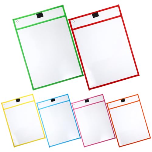 SHINEOFI 6 Stück Teiliges Transparente Dry Erase Sheet Protectors Beidseitig Klare Wiederverwendbare Dokumentenhüllen für Büro Schule und Zuhause Leicht zu Reinigen Zufällige Farbe SHINEOFI 6 Stück Teiliges Transparente Dry Erase Sheet Protectors Beidseitig Klare Wiederverwendbare Dokumentenhüllen für Büro Schule und Zuhause Leicht zu Reinigen Zufällige Farbe von SHINEOFI