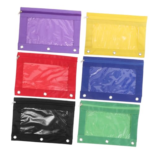 SHINEOFI 6 Stück Transparenter Stiftetasche mit Reißverschluss Große Kapazität Ordner Zubehör für Schulbedarf und Büromaterial Dokumentenaufbewahrung und Organisation von SHINEOFI