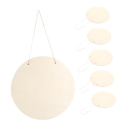 SHINEOFI 6 Stück Unlackierte Runde Holzschilder: 30 Cm Leere Holzbretter Zum Selbermalen, Als Türdekor Zum Aufhängen – Diy-plaketten Für Zuhause, Büro, Geschäft von SHINEOFI
