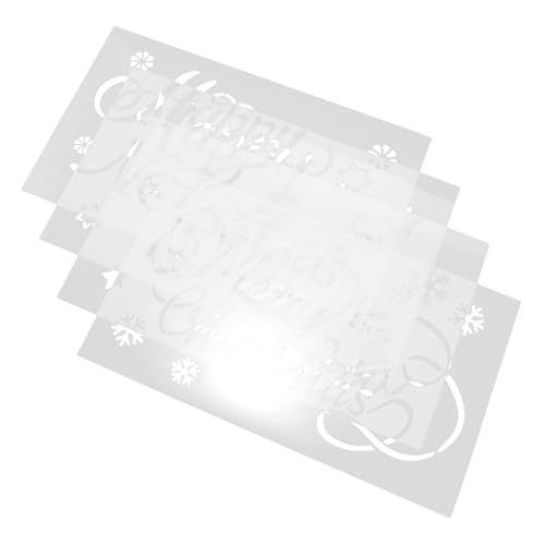 SHINEOFI 6 Stück Weihnachtsschablonen Vorlage Frohe Weihnachten Schablonen Schneeflocken-malschablone Hängend Malerei Herstellung Machen Weihnachtsvorlage Baum Rahmen Ornament Klein Plastik von SHINEOFI