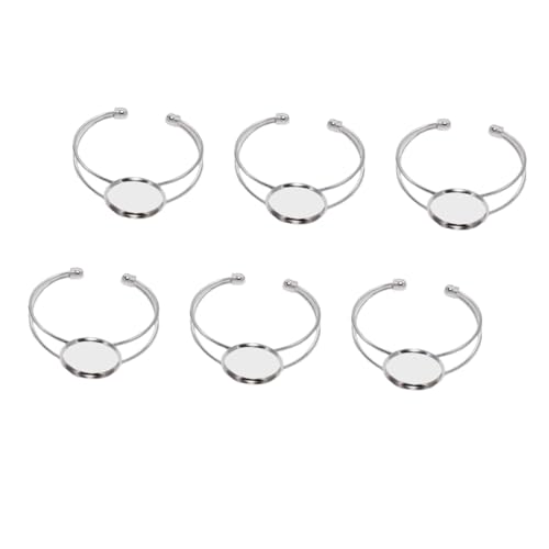 SHINEOFI 6 Stück Y förmige Kupfer Armband Rohlinge Silber DIY Schmuckherstellung Verstellbare Glasketten Zubehör für Bastler und Schmuckdesign von SHINEOFI