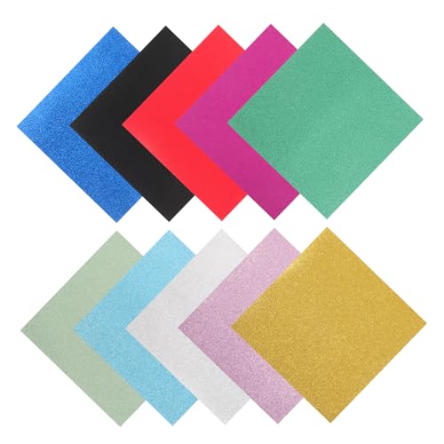 SHINEOFI 60 Blatt Origami Papier 10 Farben Fusselfreies Glitzerndes Papier Zum Basteln Kartenbasteln Scrapbooking – 15 Cm Glitzer Origami Zum Falten Und Basteln von SHINEOFI