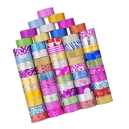SHINEOFI 60 Rollen Glitzerband Transparent Weißes Abdeckband Klebrig Plakatband Farbig Klebeband Mit Washi-punkten Washi -klebeband Dekoratives Washi Tape Festival-washi-tape Papier von SHINEOFI