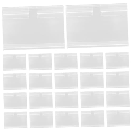 SHINEOFI 60 Sätze Transparent Etikettenhalter für Regale und Körbe Einfaches Austauschen von Beschriftungen Stabil und Anpassbar für Supermärkte und Einzelhandel von SHINEOFI