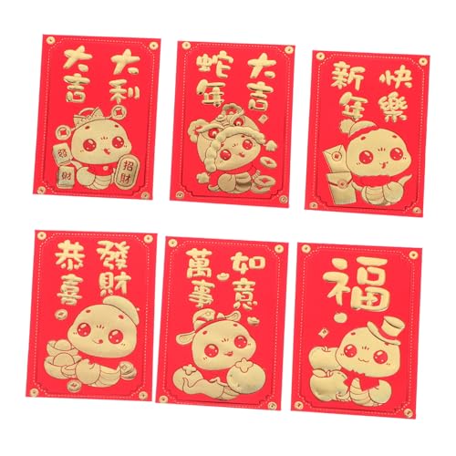 SHINEOFI 60 Stück Cartoon Roter Umschlag Rotes Paket Geldumschläge Für Rote Tasche Neujahrsdekorationen Für Mondjahre Chinesische Rote Umschlagschlange Geldhalter Papier von SHINEOFI