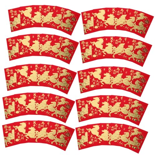 SHINEOFI 60 Stück Chinesische Neujahrsumschläge Rote Briefumschläge aus Stabilem mit Pferdemotiv für Frühlingsfest und Glücksgeldverteilung Traditionelle Hongbao Taschen SHINEOFI 60 Stück Chinesische Neujahrsumschläge Rote Briefumschläge aus Stabilem mit Pferdemotiv für Frühlingsfest und Glücksgeldverteilung Traditionelle Hongbao Taschen von SHINEOFI