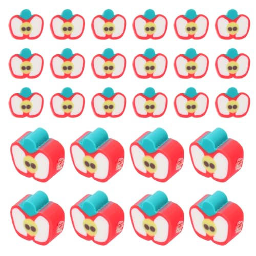 SHINEOFI 60 Stück Frucht Polymer Clay Perlen Apfel Formlose Perlen für Schmuckherstellung Diy Armbänder und Ohrringe Leicht und Realistisch für Kreative Bastelprojekte von SHINEOFI