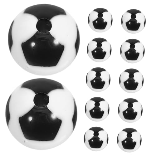 SHINEOFI 60 Stück Fußballperlen Fußballperlen Zum Basteln DIY Lose Perlen Schmuckherstellung Zubehör Perlen Für DIY Armbänder Für Armbänder Fußball Charms von SHINEOFI