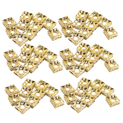SHINEOFI 60 Stück Glänzende Cube Spacer Beads Goldfarben Quadratische Strassperlen für Schmuckherstellung Armbänder Halsketten Ohrringe Diy Bastelzubehör SHINEOFI 60 Stück Glänzende Cube Spacer Beads Goldfarben Quadratische Strassperlen für Schmuckherstellung Armbänder Halsketten Ohrringe Diy Bastelzubehör von SHINEOFI