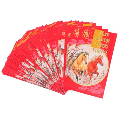 SHINEOFI 60 Stück Jahr Des Pferdes Geldumschläge Traditionelle Hong Bao für Cash Frühlingsfest Geldbeutel mit Vietnamesischem Design von SHINEOFI