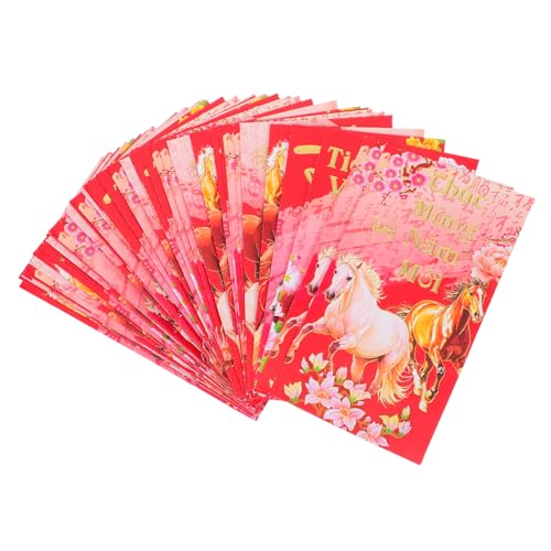 SHINEOFI 60 Stück Jahr Des Pferdes Geldumschläge Traditionelle Papierumschläge für Frühlingfest Geldbeutel von SHINEOFI