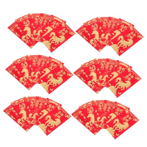 SHINEOFI 60 Stück Jahr Des Pferdes Rote Umschläge Neujahr Hong Bao mit Goldprägung Chinesische Glücksgeldumschläge für Frühlingsfest Hochzeit Geburtstag Festliche Geschenkverpackung SHINEOFI 60 Stück Jahr Des Pferdes Rote Umschläge Neujahr Hong Bao mit Goldprägung Chinesische Glücksgeldumschläge für Frühlingsfest Hochzeit Geburtstag Festliche Geschenkverpackung von SHINEOFI