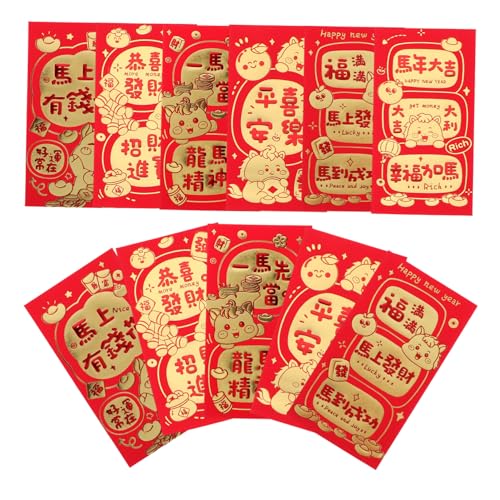 SHINEOFI 60 Stück Jahr Des Pferdes Rote Umschläge Vielseitige Hongbao für Frühlingsfest Hochzeit Geburtstagsfeier Glücksbringer für Neujahr Asiatische Geldgeschenke Traditionelle Lai See SHINEOFI 60 Stück Jahr Des Pferdes Rote Umschläge Vielseitige Hongbao für Frühlingsfest Hochzeit Geburtstagsfeier Glücksbringer für Neujahr Asiatische Geldgeschenke Traditionelle Lai See von SHINEOFI