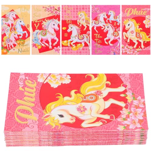 SHINEOFI 60 Stück Jahr Des Pferdes Traditionelle Hong Bao Umschläge für Geldgeschenke Elegante Verpackung für und Kleine von SHINEOFI