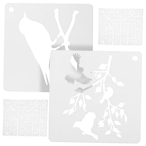 SHINEOFI 60 Stück Malvorlagen DIY Schablonen für Wandgestaltung Handwerkliche Projekte und Heimdekoration Wiederverwendbare Blumen und Schmetterlingsmuster Sicher und Einfach zu Verwenden von SHINEOFI