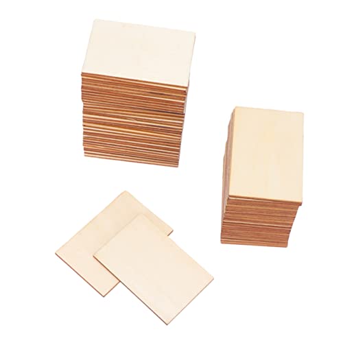 SHINEOFI 60 Stück Rechteckige Holzscheiben Umweltfreundliche Diy Bastelzubehör für Hochzeitsdekoration Tischdeko und Kreative Projekte von SHINEOFI