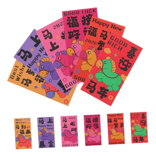 SHINEOFI 60 Stück Rote Umschläge Jahr Des Pferdes Design Kreative Chinesische Hongbao mit Tierkreiszeichen für Frühlingsfest Familienfeiern und Glücksgeldübergabe SHINEOFI 60 Stück Rote Umschläge Jahr Des Pferdes Design Kreative Chinesische Hongbao mit Tierkreiszeichen für Frühlingsfest Familienfeiern und Glücksgeldübergabe von SHINEOFI