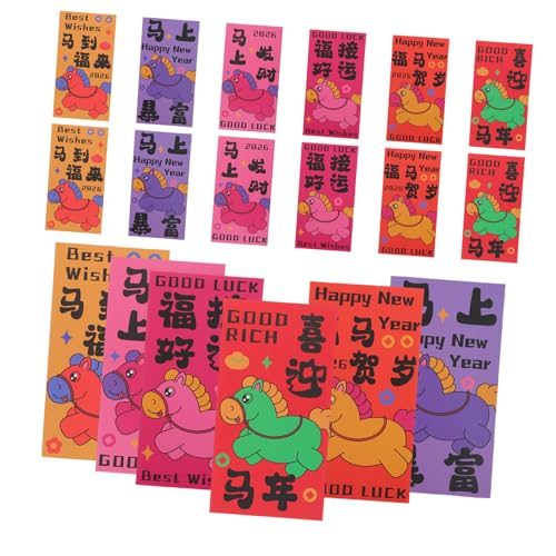 SHINEOFI 60 Stück Rote Umschläge Jahr Des Pferdes Motiv Kreative Chinesische Neujahrsumschläge mit Künstlerischen Tiermotiv-designs Traditionelle Papier-hongbao für Frühlingsfest und SHINEOFI 60 Stück Rote Umschläge Jahr Des Pferdes Motiv Kreative Chinesische Neujahrsumschläge mit Künstlerischen Tiermotiv-designs Traditionelle Papier-hongbao für Frühlingsfest und von SHINEOFI