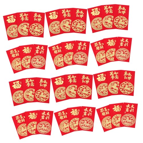 SHINEOFI 60 Stück Rote Umschläge Jahr Des Pferdes Traditionelle Frühlingsfest Geldumschläge Kreative Taschen für Neujahrsfeierlichkeiten und Geschenkverpackung SHINEOFI 60 Stück Rote Umschläge Jahr Des Pferdes Traditionelle Frühlingsfest Geldumschläge Kreative Taschen für Neujahrsfeierlichkeiten und Geschenkverpackung von SHINEOFI
