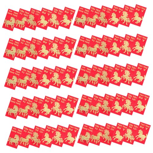 SHINEOFI 60 Stück Rote Umschläge für Jahr Des Pferdes Vietnamesische Neujahrsumschläge für Frühlingsfest Geldgeschenke Hochzeit und Geburtstagsfeiern von SHINEOFI