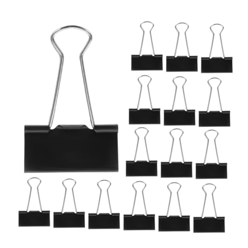 SHINEOFI 60 Stück Schwarze Metall-binder-clips Große Büroklammern für Dokumentenorganisation Starke Papierklemmen Professionelle Aktenhalter für Zuhause Schule und Büro von SHINEOFI