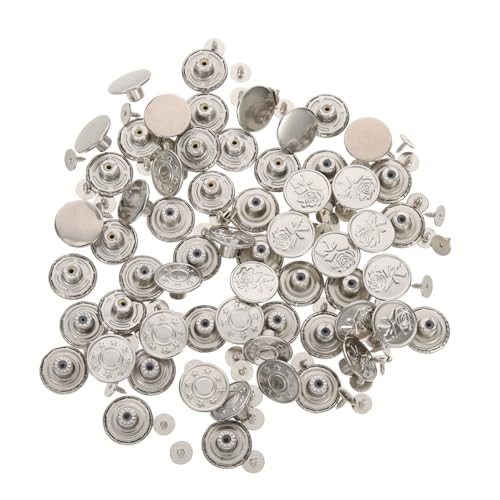 SHINEOFI 60 Stück Teiliges Abnehmbare Jeansknöpfe Metallische Nagelfreie Hosenknöpfe mit Einfachem Schnellem DIY Ersatz Verstellbare Bundknöpfe für Damen und Herrenhosen Silberfarbene SHINEOFI 60 Stück Teiliges Abnehmbare Jeansknöpfe Metallische Nagelfreie Hosenknöpfe mit Einfachem Schnellem DIY Ersatz Verstellbare Bundknöpfe für Damen und Herrenhosen Silberfarbene von SHINEOFI
