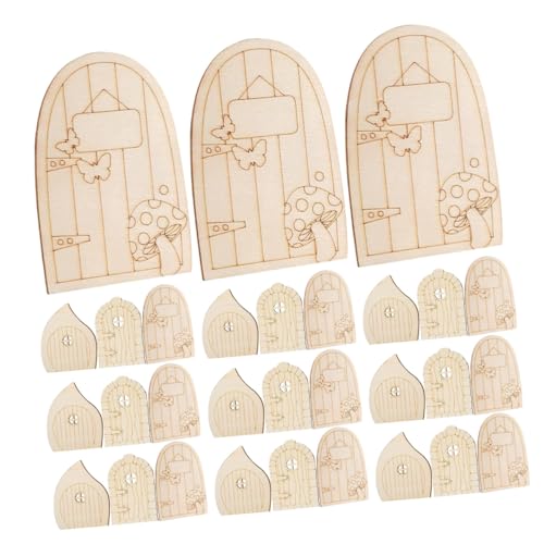 SHINEOFI 60 Stück Teiliges Miniatur-holztür Selbstbemalen Natürliche Holzqualität Kreative DIY-feeentür-Dekoration für Puppenhaus und Garten Vielseitig für Regal und Schreibtisch Geeignet von SHINEOFI