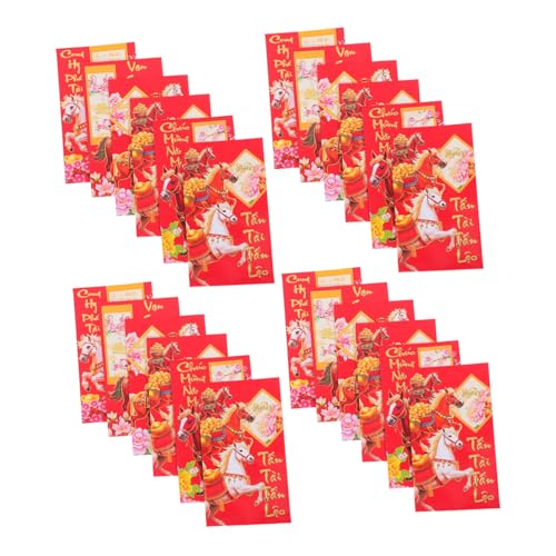 SHINEOFI 60 Stück Teiliges Vietnamesische Neujahrsrote Umschläge Pferdejahr Glücksgeldumschläge aus Hochwertigem Papier für Lunar Year Familienfeier und Geschenkverpackung von SHINEOFI