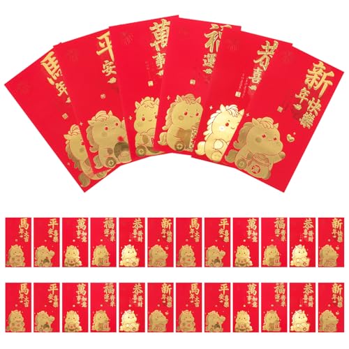 SHINEOFI 60 Stück Tet Rote Umschläge Kreative Hongbao Pferde-motiv Groß Platzsparend Vielseitig Für Familienfeiern Neujahrsfest Glückswünsche Traditionell Stabil SHINEOFI 60 Stück Tet Rote Umschläge Kreative Hongbao Pferde-motiv Groß Platzsparend Vielseitig Für Familienfeiern Neujahrsfest Glückswünsche Traditionell Stabil von SHINEOFI