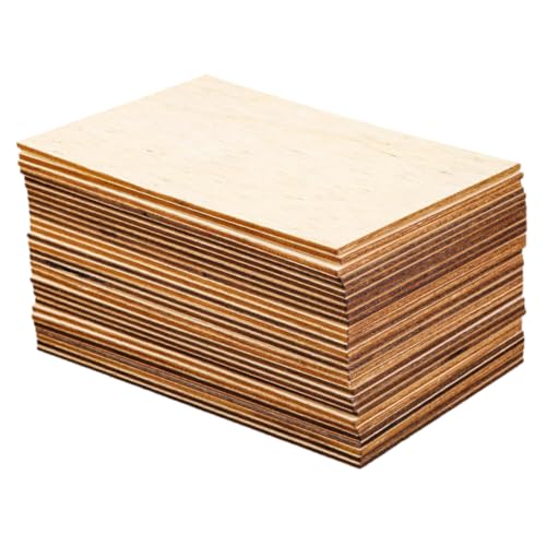 SHINEOFI 60 Stück Unbehandelte Rechteckige Holzplatten Blanko Holzteile Für Diy Bastelprojekte Graffiti Bemalung Dekoration Natürliche Holzstücke von SHINEOFI