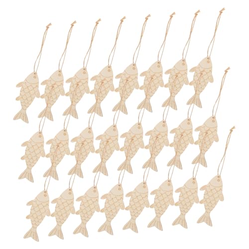 SHINEOFI 60 Stück Unvollendete Fisch Holzanhänger Fischförmige Holzschnittchen für Diy Strand Nautische Dekoration für Hochzeiten Geburtstagsfeiern und Feiertagsfeste von SHINEOFI