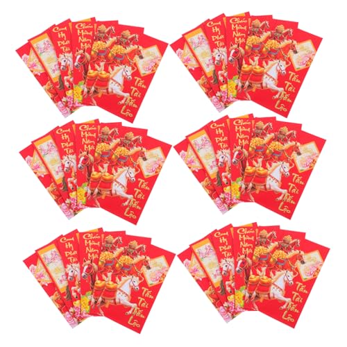 SHINEOFI 60 Stück Vietnamesische Neujahrs Rotumschläge Pferdezeichen Lunar Year Umschläge Asiatische Tüten für Frühlingsfest und Familienfeier von SHINEOFI