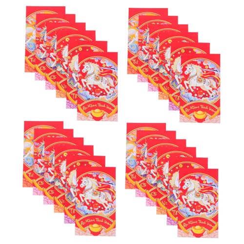 SHINEOFI 60 Stück Vietnamesische Neujahrsumschläge Jahr Des Pferdes Rote Glücksumschläge Lunar Year Packets Für Asiatisches Frühlingsfest Geschenkumschläge Mit Traditionellem Design von SHINEOFI