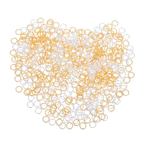 SHINEOFI 600 Stück Twisted Open Jump Rings Silber Gold Metall Schmuckverbinder Facettierte Drahtverbinder DIY Schmuckzubehör Für Halsketten Reparatur Und Basteln SHINEOFI 600 Stück Twisted Open Jump Rings Silber Gold Metall Schmuckverbinder Facettierte Drahtverbinder DIY Schmuckzubehör Für Halsketten Reparatur Und Basteln von SHINEOFI