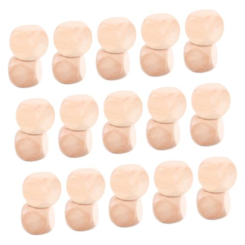 SHINEOFI 60Stücke Holzwürfel Unbeschichtete DIY Würfel für Bastelprojekte Partyzubehör Kreative Spiele Blankowürfel Robustem Holz für Erwachsene von SHINEOFI