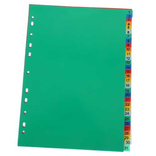 SHINEOFI 62 Stück Teiliges Bunte Kunststoff Registerkarten Trennblätter mit Index für Ordner und Ringbuch Farbige Lose Trenner Blätter für Notizbuch Planer Memo und Dokumentenorganisation von SHINEOFI