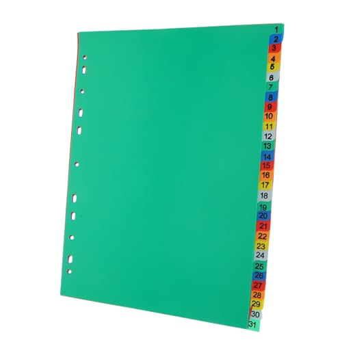 SHINEOFI 62 Stück Teiliges Bunte Kunststoff-register mit Löchern Nummerierte Index-trennblätter für Lose Blattsammlungen Vielseitige Organisationsseiten für Ordner Notizbücher und Planer im SHINEOFI 62 Stück Teiliges Bunte Kunststoff-register mit Löchern Nummerierte Index-trennblätter für Lose Blattsammlungen Vielseitige Organisationsseiten für Ordner Notizbücher und Planer im von SHINEOFI