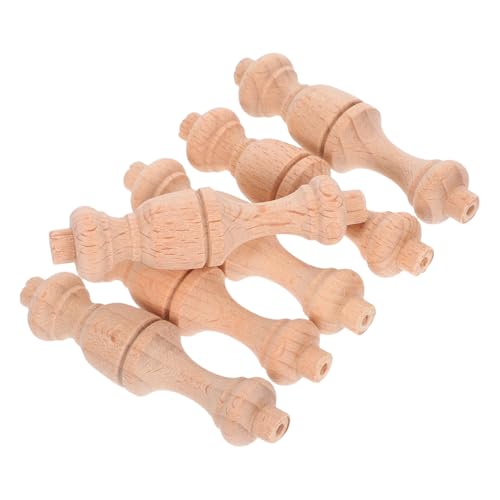 SHINEOFI 6Stücke Dekorative Holzspindeln Unbemalt Kürbisform für DIY Bastelprojekte Vielseitig Einsetzbar zur Dekoration von Möbeln und Holzbrücken Robustem Klassisches von SHINEOFI