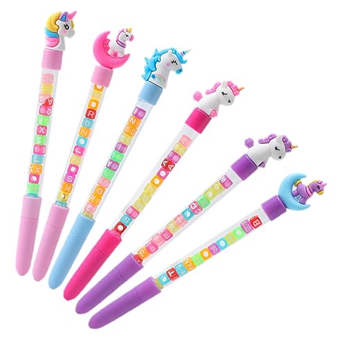 SHINEOFI 6Stücke Einhorn Gelstifte Cartoon Kugelschreiber mit Spitze Süße Schreibwaren für Erwachsene für Schule und Büro Angenehmes von SHINEOFI