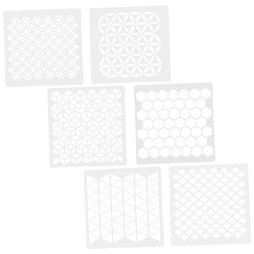SHINEOFI 6Stücke Geometrische Wandmalerei Vorlagen Wiederverwendbare Schablonen für Wandkunst Einfach zu Bedienen für DIY Projekte und Farbensprühen Malzubehör Weiß von SHINEOFI