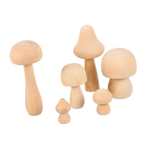 SHINEOFI 6Stücke Holzpilz Malset Unlackierte Holzspielzeuge für DIY Malerei Basteln und Wohnkultur Fördert die Fantasie und Kreativität von Kindern SHINEOFI 6Stücke Holzpilz Malset Unlackierte Holzspielzeuge für DIY Malerei Basteln und Wohnkultur Fördert die Fantasie und Kreativität von Kindern von SHINEOFI