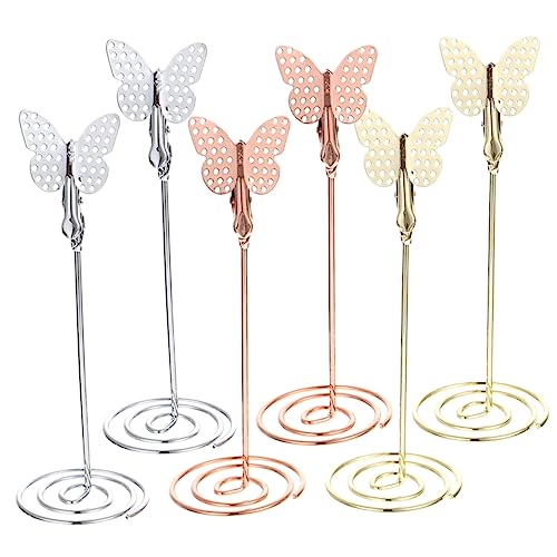 SHINEOFI 6Stücke Teiliges Tischkartenhalter Fotoständer aus Stabiler Memo Inhaber für Hochzeit Büro und Wohnkultur Roségold und SHINEOFI 6Stücke Teiliges Tischkartenhalter Fotoständer aus Stabiler Memo Inhaber für Hochzeit Büro und Wohnkultur Roségold und von SHINEOFI