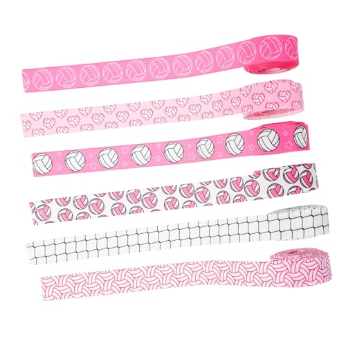 SHINEOFI 6Stücke Volleyball Bänder Sportverpackungsband für DIY Projekte Bastelarbeiten und Volleyball Partyzubehör für Geschenkverpackungen und Ideen von SHINEOFI