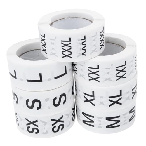 SHINEOFI 7 Rollen Selbstklebende Größenetiketten Kleidung Größenaufkleber Rund Klarer Aufdruck Praktische Sortierhilfe für Kleidung und Garderobe SHINEOFI 7 Rollen Selbstklebende Größenetiketten Kleidung Größenaufkleber Rund Klarer Aufdruck Praktische Sortierhilfe für Kleidung und Garderobe von SHINEOFI