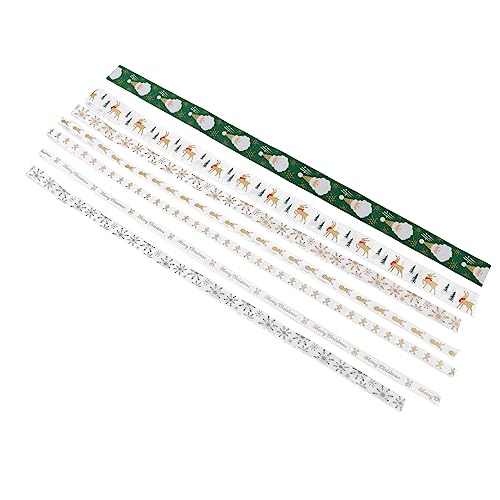 SHINEOFI 7 Stück Geschenkbänder für das Schnee Weihnachtsdekorationen Lametta dekoratives weihnachtsband geschenkband Band für DIY Verpackungsband Polyester SHINEOFI 7 Stück Geschenkbänder für das Schnee Weihnachtsdekorationen Lametta dekoratives weihnachtsband geschenkband Band für DIY Verpackungsband Polyester von SHINEOFI
