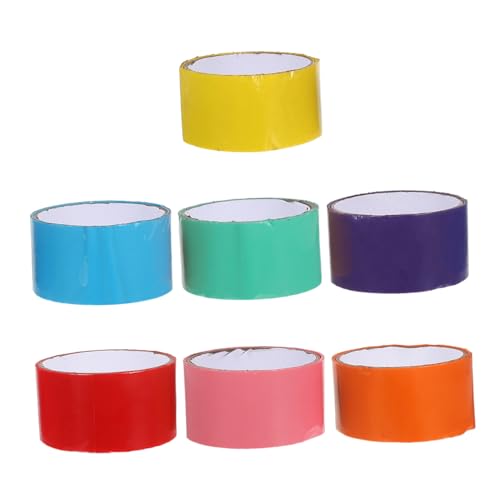 SHINEOFI 7 Stück Regenbogen -stromband Farbige Bänder Dekompressionsband Breites Klebeband Für Kisten Diy Ball Maker Tape Buntes Klebeband Für Buntes Packband Farbiges Stickband Bopp von SHINEOFI